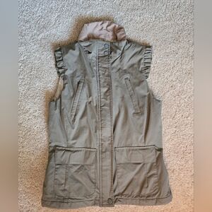 Ailin Womens Size Small Utility Soft Olive Green Full Zip Lightweight Vest